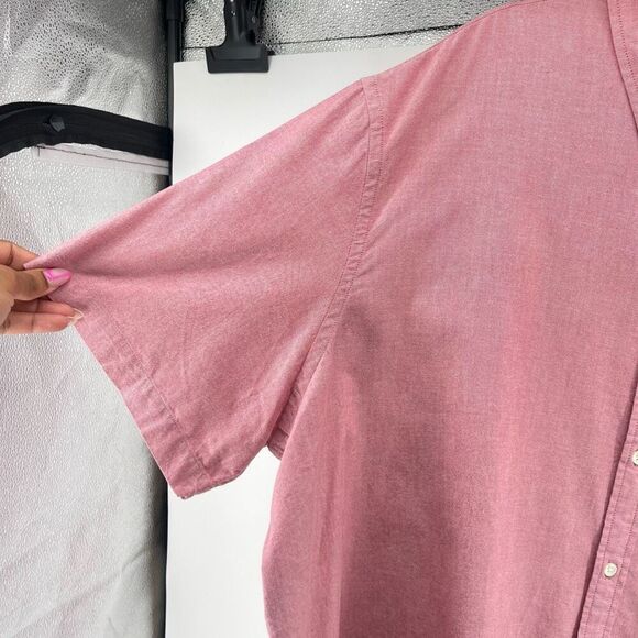 The Foundry Men’s 3XLT Garnet Rose Stretch Cotton Button Shirt Short Sleeve NWT - Picture 4 of 11